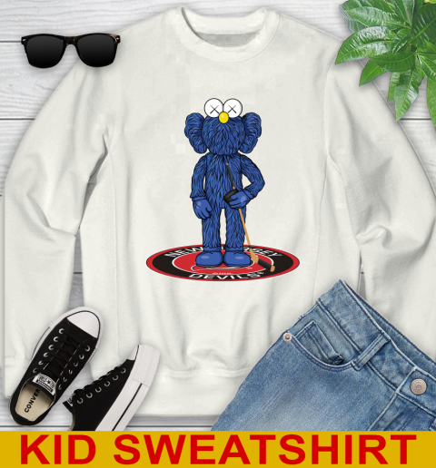 NHL Hockey New Jersey Devils Kaws Bff Blue Figure Shirt Youth Sweatshirt