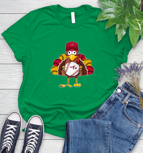 Atlanta Braves Turkey thanksgiving Women's T-Shirt 6