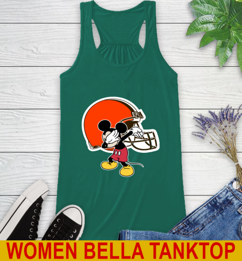 Cleveland Browns NFL Football Dabbing Mickey Disney Sports Racerback Tank 7