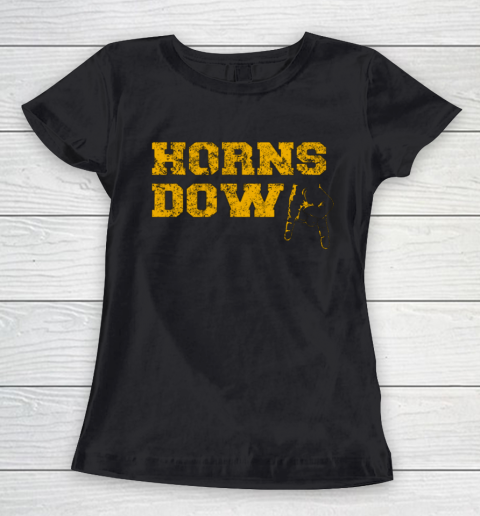 Vintage West Virginia Horns Down Football Fan Women's T-Shirt