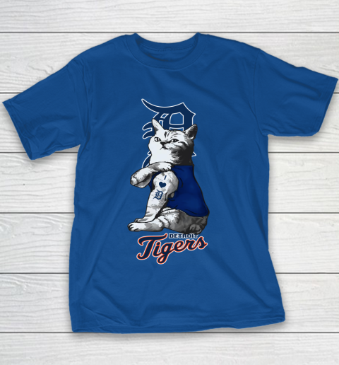 MLB Baseball My Cat Loves Detroit Tigers Youth T-Shirt 6