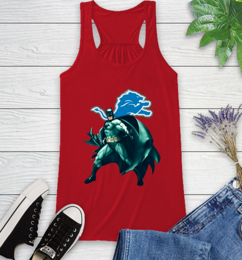 NFL Batman Football Sports Detroit Lions Racerback Tank 6