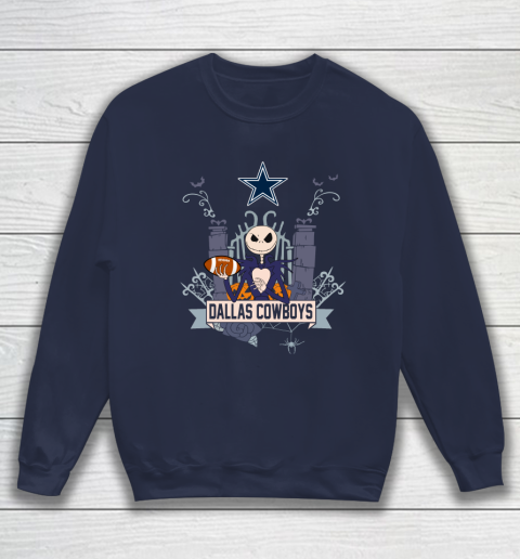 NFL Dallas Cowboys Football Jack Skellington Halloween Sweatshirt Tee For Sports