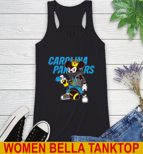 Carolina Panthers NFL Football Mickey Peace Sign Sports Racerback Tank 2