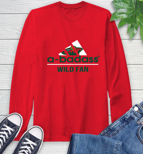 NHL A Badass Minnesota Wild Fan Adidas Hockey Sports Long Sleeve T-Shirt 12 NHL A Badass Minnesota Wild Fan Adidas Hockey Sports Long Sleeve T-Shirt - Image 12