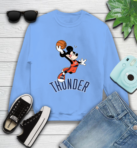 NBA Basketball Oklahoma City Thunder Cheerful Mickey Mouse Shirt Sweatshirt 11
