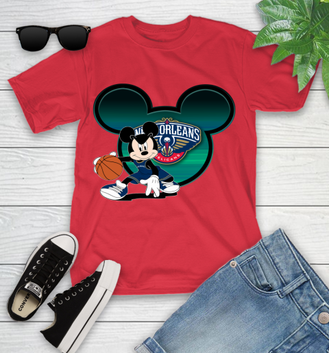 NBA New Orleans Pelicans Mickey Mouse Disney Basketball Youth T-Shirt 10
