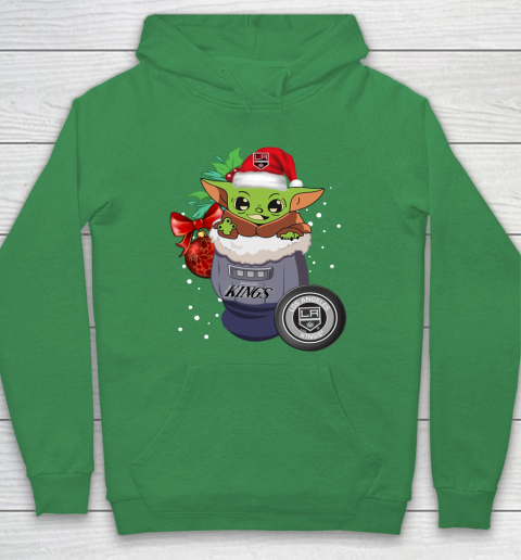 Los Angeles Kings Christmas Baby Yoda Star Wars Funny Happy NHL Hoodie 8