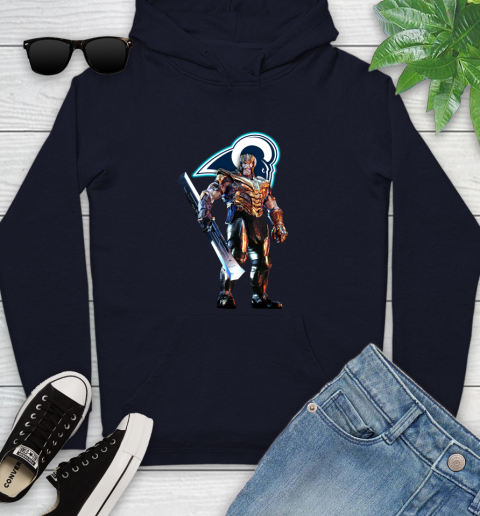 NFL Thanos Gauntlet Avengers Endgame Football Los Angeles Rams Youth Hoodie 4