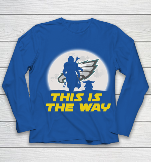 Philadelphia Eagles NFL Football Star Wars Yoda And Mandalorian This Is The Way Youth Long Sleeve 7