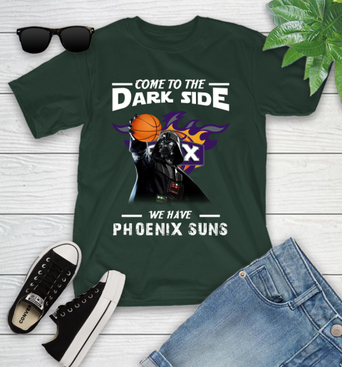 NBA Come To The Dark Side We Have Phoenix Suns Star Wars Darth Vader Basketball Youth T-Shirt 5