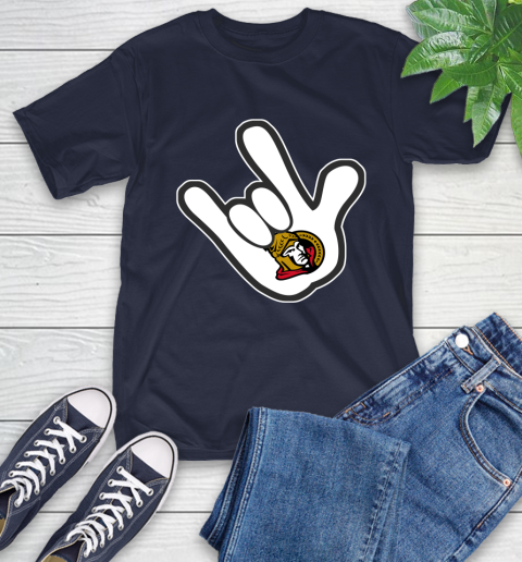 Ottawa Senators NHL Hockey Mickey Rock Hand Disney T-Shirt 4