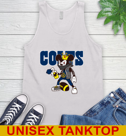 Indianapolis Colts NFL Football Mickey Peace Sign Sports Tank Top