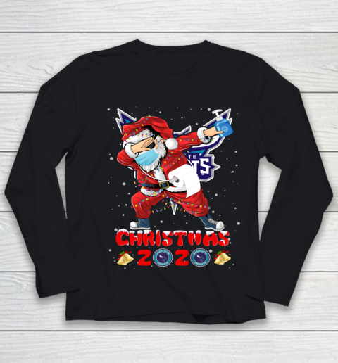 Charlotte Hornets Funny Santa Claus Dabbing Christmas 2020 NBA Youth Long Sleeve