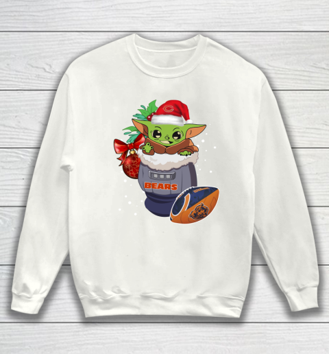 Chicago Bears Christmas Baby Yoda Star Wars Funny Happy NFL Sweatshirt 2