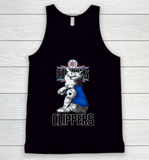 NBA Basketball My Cat Loves LA Clippers Tank Top
