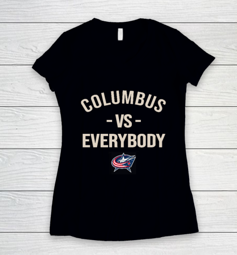 Columbus Blue Jackets Vs Everybody Women's V-Neck T-Shirt