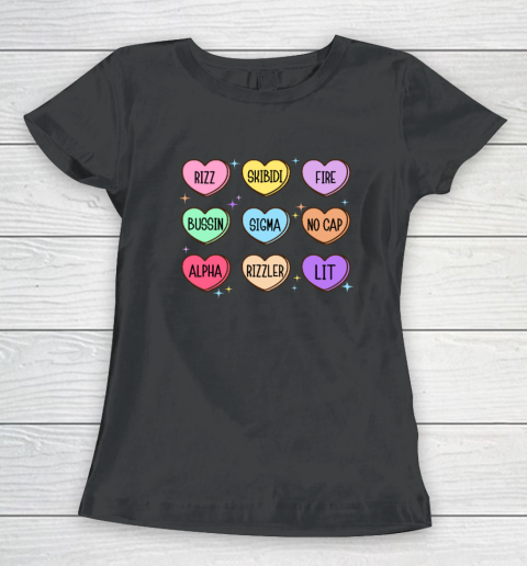 Skibidi Valentine's Day Candy Heart Funny Valentine Rizz Women's T-Shirt