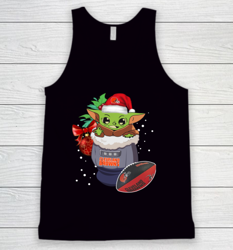 Cleveland Browns Christmas Baby Yoda Star Wars Funny Happy NFL Tank Top