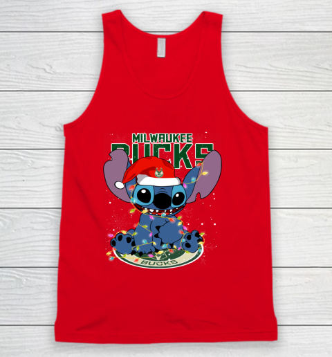 Milwaukee Bucks NBA noel stitch Basketball Christmas Tank Top 3
