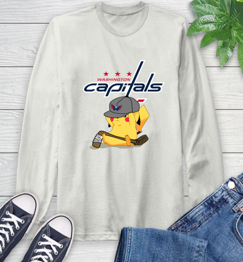 NHL Pikachu Hockey Sports Washington Capitals Long Sleeve T-Shirt 12