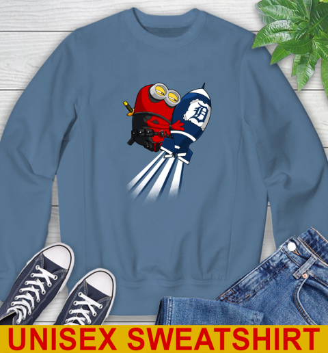 MLB Baseball Detroit Tigers Deadpool Minion Marvel Shirt Sweatshirt 10