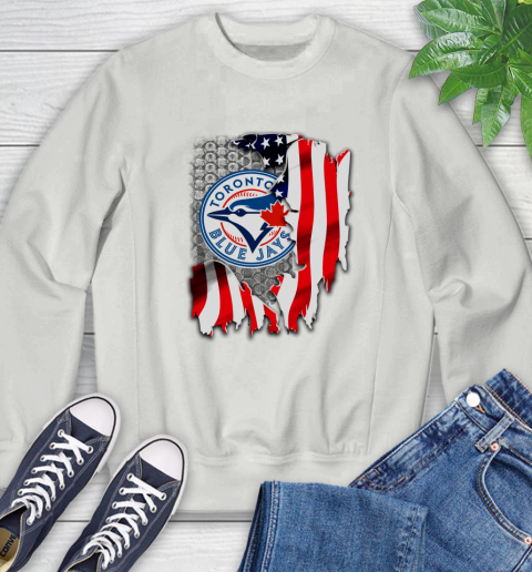 Toronto Blue Jays MLB Baseball American Flag Sweatshirt 5