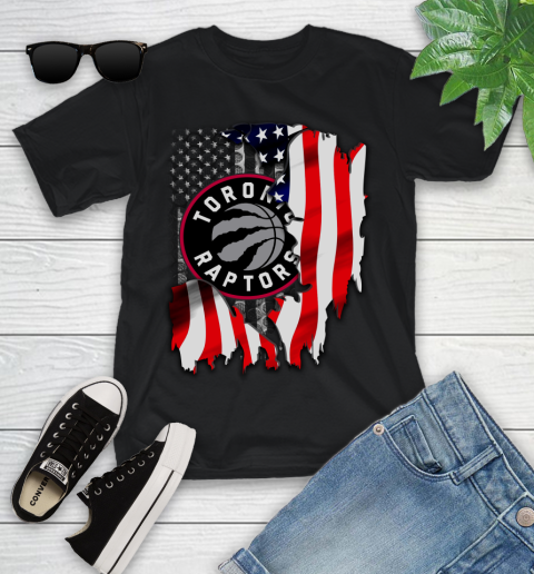 Toronto Raptors NBA Basketball American Flag Youth T-Shirt
