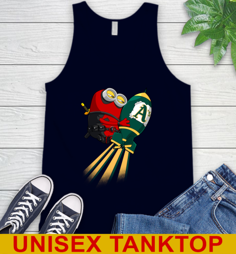 MLB Baseball Oakland Athletics Deadpool Minion Marvel Shirt Tank Top 2