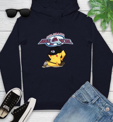 NHL Pikachu Hockey Sports Colorado Avalanche Youth Hoodie 4