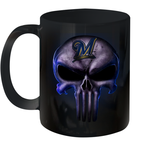 Milwaukee Brewers MLB Baseball Punisher Skull Sports Ceramic Mug 11oz