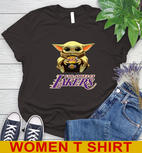 NBA Basketball Los Angeles Lakers Star Wars Baby Yoda Shirt 96