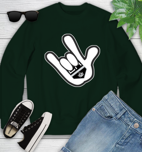 Los Angeles Kings NHL Hockey Mickey Rock Hand Disney Youth Sweatshirt 10