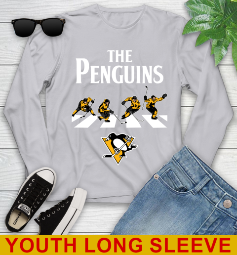 NHL Hockey Pittsburgh Penguins The Beatles Rock Band Shirt Youth Long Sleeve 5