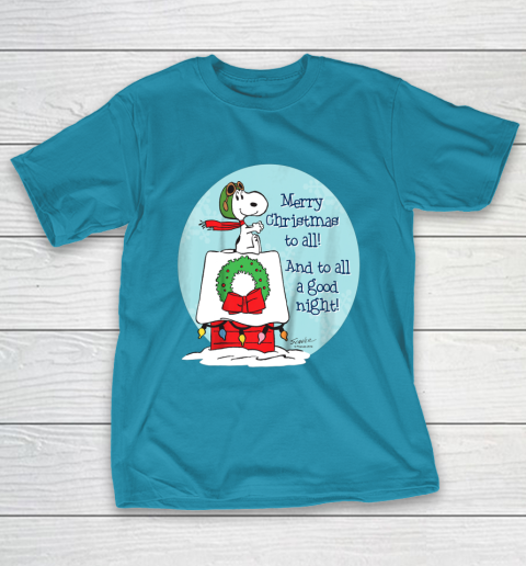 Peanuts Snoopy Merry Christmas and to all Good Night T-Shirt 7
