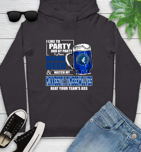 NBA Drink Beer and Watch My Minnesota Timberwolves Beat Your Team's Ass Basketball Youth Hoodie 8