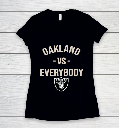 Oakland Raiders Vs Everybody Women's V-Neck T-Shirt