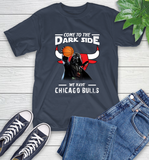 NBA Come To The Dark Side We Have Chicago Bulls Star Wars Darth Vader Basketball T-Shirt 3