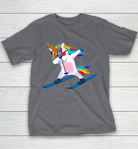 Skiing Unicorn Dabbing Funny Gift Youth T-Shirt 7