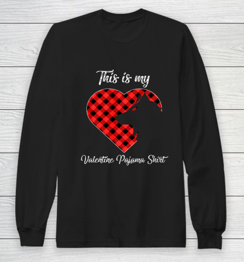 This Is My Valentine Pajama Shirt Wolf Valentines Day Long Sleeve T-Shirt