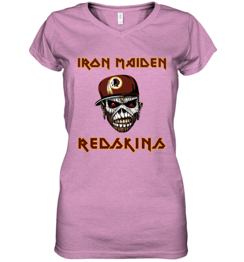 NFL Washington Redskins Iron Maiden Rock Band Music Football Sports SvkCPQDlrrw women v neck t shirt 39 95 151514 front heather radiant orchid