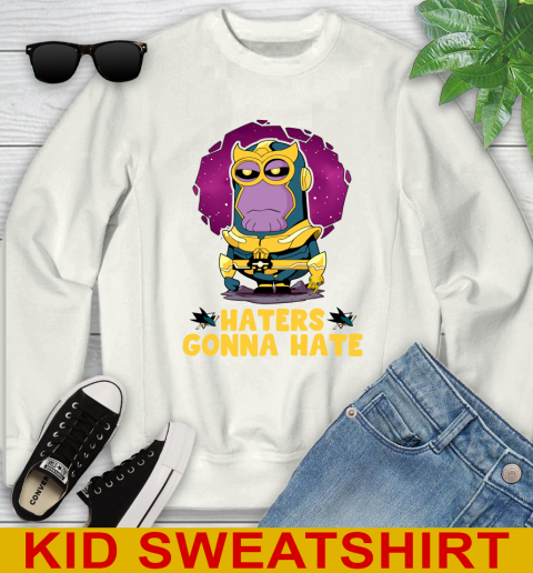NHL Hockey San Jose Sharks Haters Gonna Hate Thanos Minion Marvel Shirt Youth Sweatshirt