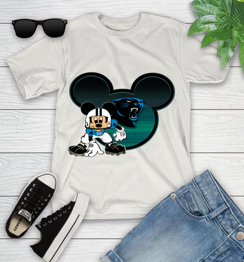 NFL Carolina Panthers Mickey Mouse Disney Football T Shirt Youth T-Shirt 12