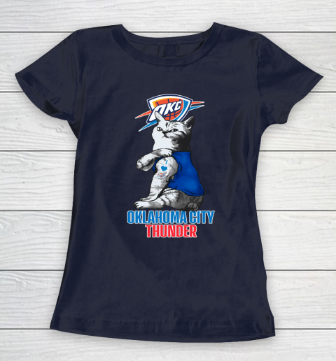 NBA Basketball My Cat Loves Oklahoma City Thunder Women's T-Shirt 2