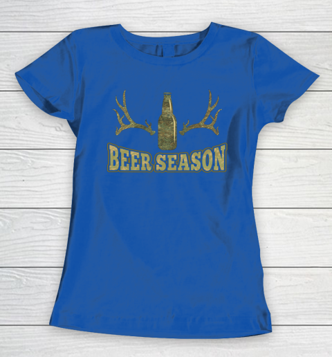 Beer Season Funny Camo Deer Hunting Pun Men Who Love Beers Women's T-Shirt 5