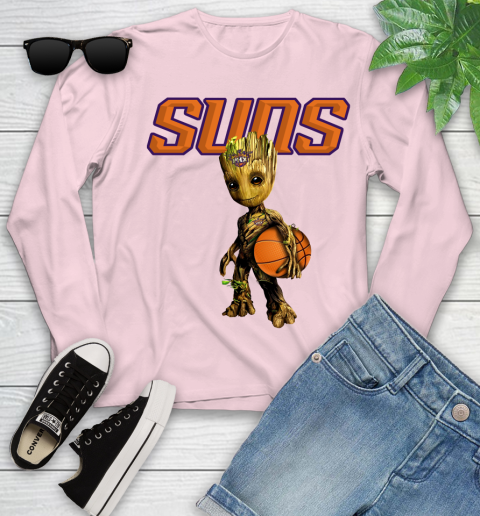 Phoenix Suns NBA Basketball Groot Marvel Guardians Of The Galaxy Youth Long Sleeve 10