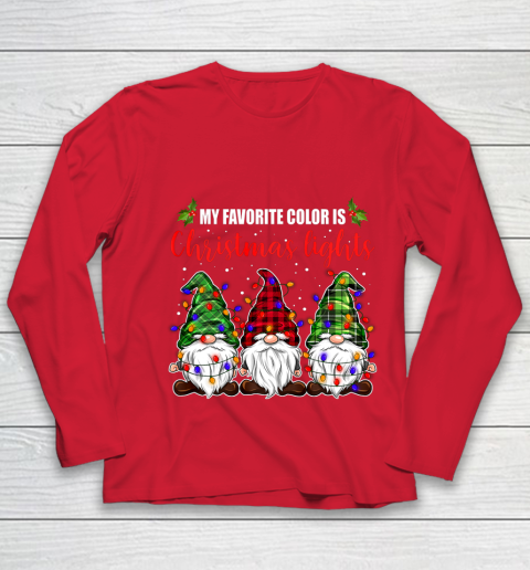 My Favorite Color Is Christmas Light Gnome Merry Christmas Youth Long Sleeve 8