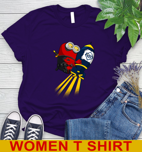 MLB Baseball Tampa Bay Rays Deadpool Minion Marvel Shirt Women's T-Shirt 4