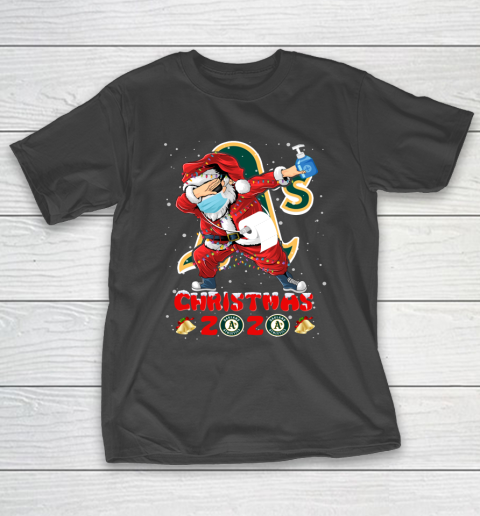 Oakland Athletics Funny Santa Claus Dabbing Christmas 2020 MLB T-Shirt