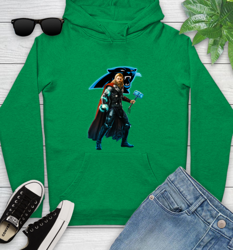 NFL Thor Avengers Endgame Football Carolina Panthers Youth Hoodie 7